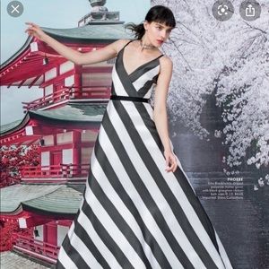 Neiman Marcus Black and White Stripe Gown